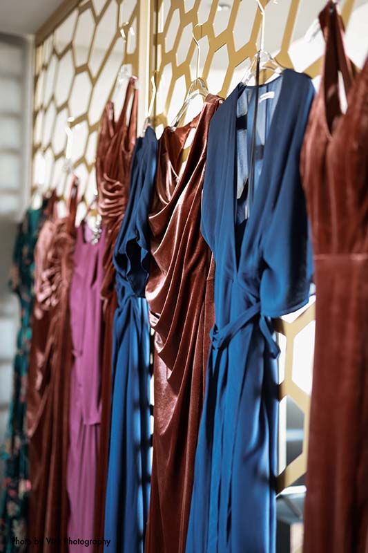Mix and match bridesmaids dresses for fall wedding