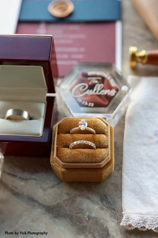 Deep gold wedding ring box