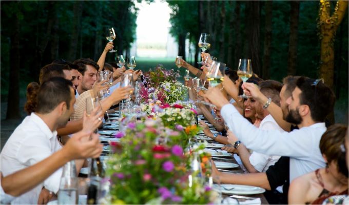 Backyard outdoor wedding with bar service